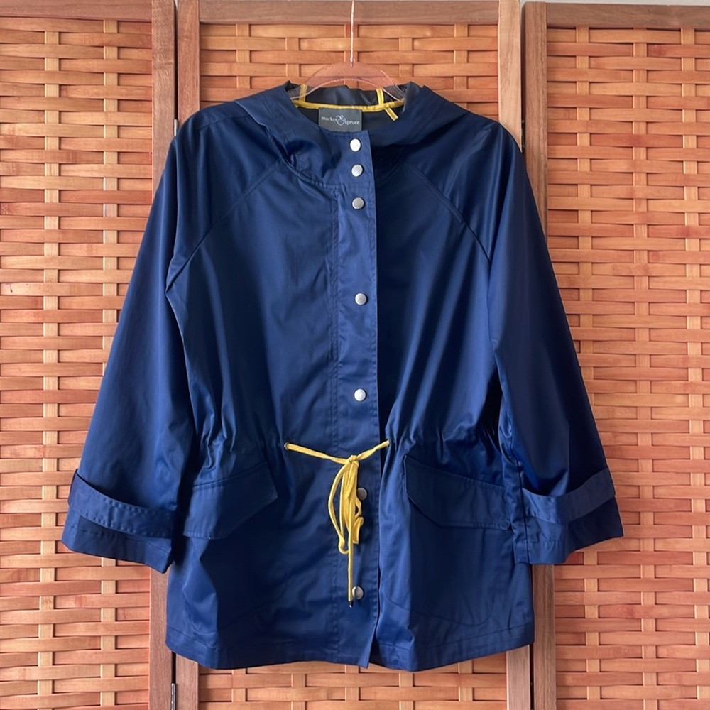 Market & Spruce Navy Rain Jacket